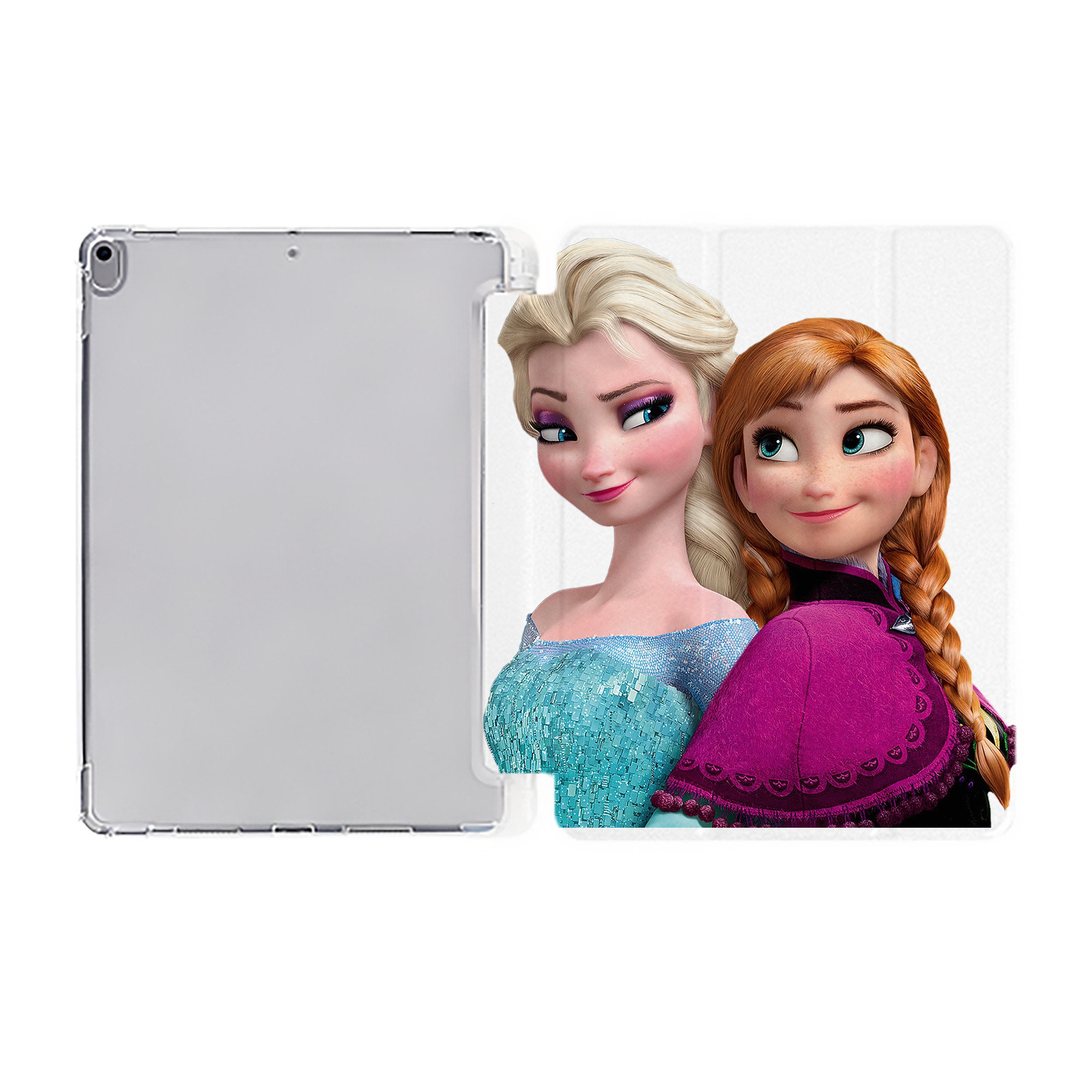 （画像用） アナと雪の女王 アンナ エルサ Frozen Anna Elsa IPad ケース ペン収納付き 三つ折りスタンド PUレザー×シリコン 対応機種9.5/10.5/10.9インチ